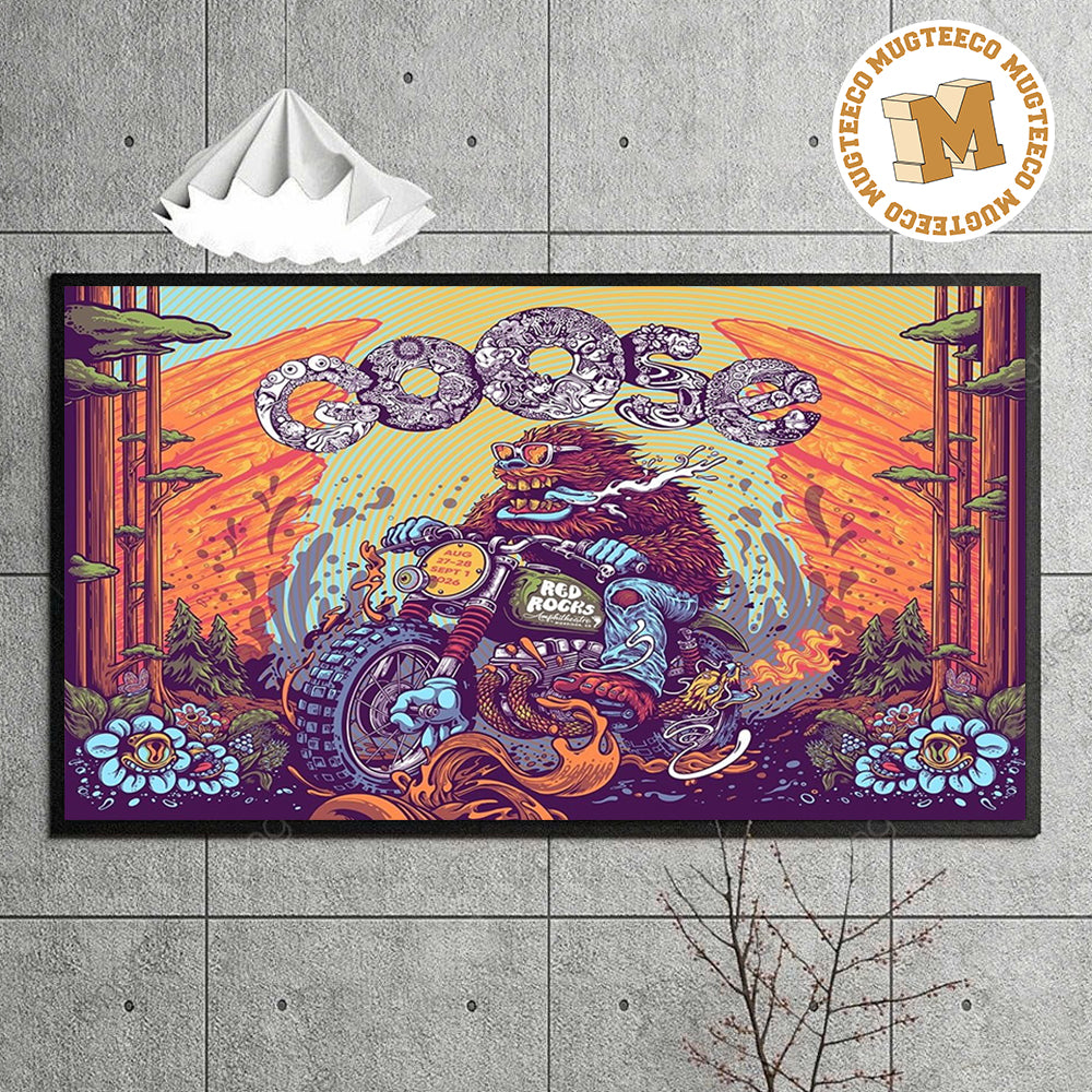 Goose Morrison CO 2026 Event Poster At Red Rocks Amphitheater On August 27 28 And September 1 2026 Home Decor Poster Canvas