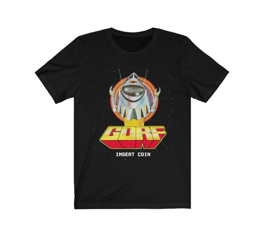 Gorf T-Shirt Retro 80's Arcade Video Game Tee Menswear Top Underwear Tshirt Streetwear Man Tropical Crewneck Shortsleeve Round Neck Casual