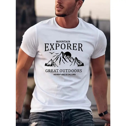 Graphic Printed T-shirt Men's Casual Summer And Autumn Slightly Elastic Round Neck T-shirt Made in USAstyle{n002}2