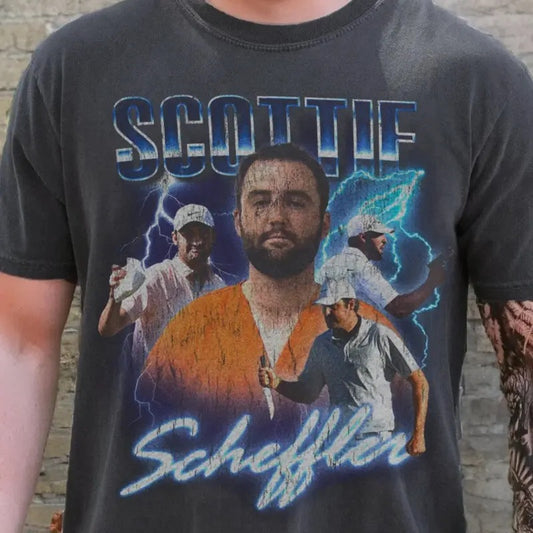 Graphic T-shirt, Golf Meme Tee, Funny Arrest Theme, Casual Streetwear Style for Daily Wear