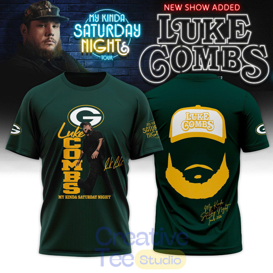 Green Bay Packers x Luke Combs My Kinda Saturday Night Tour 2026 Tee Hoodie