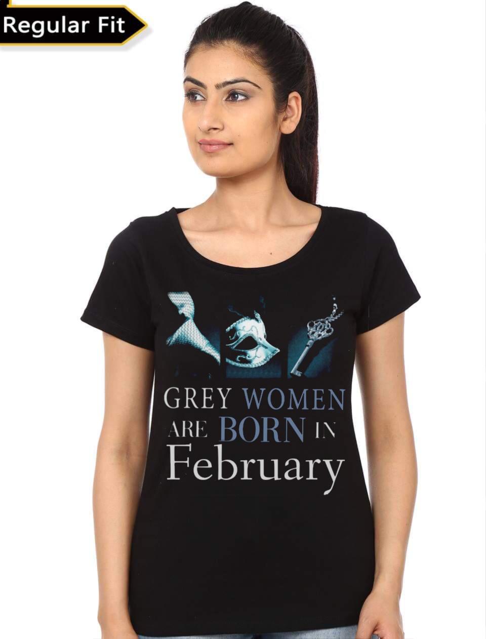 Grey Women Are Born In February T-Shirt Hoodie, Sweatshirt | CoreVibeTees.com