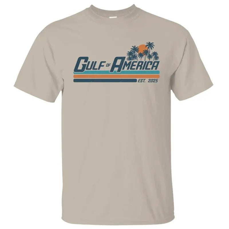Gulf of America Est 2025 Shirt, President Trump Gulf Coast Shirt Texas Mississippi Florida Beach, Retro Crewneck, Gift For Lovers, Cotton, Womenswear Top