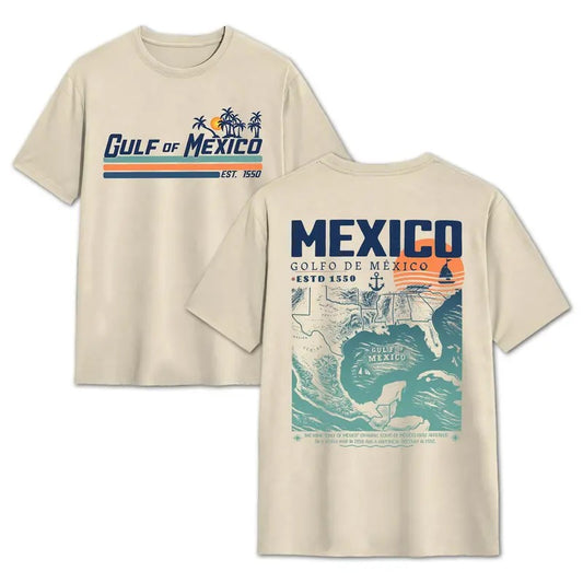Gulf of Mexico 2-Side Shirt, Gulf Retro Coast Shirt, Texas Alabama Mississippi Florida Beach, Crewneck Mexico Gift for Mexico Lover