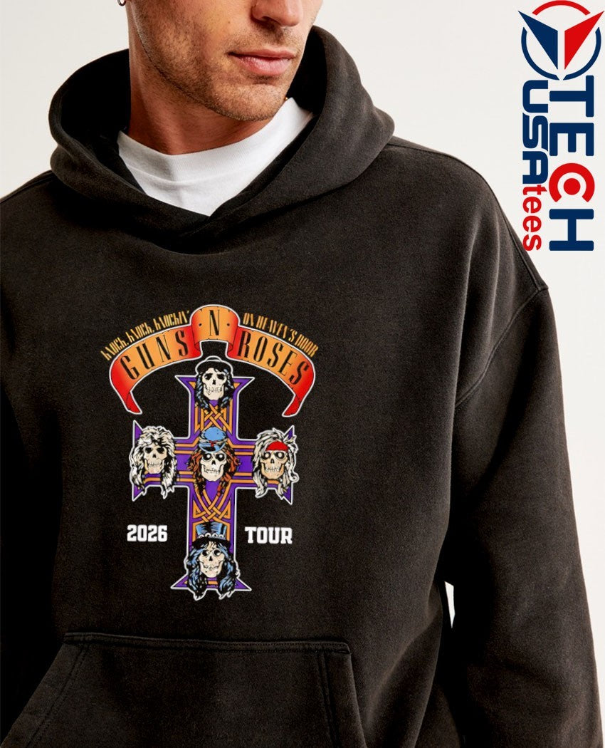 Gun N Roses World Tour 2026 America Dates Schedule cross shirt