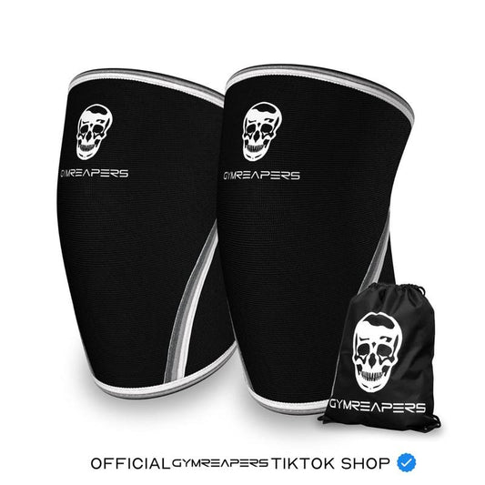 Gymreapers 7MM Neoprene Knee Sleeves Pair for Squats Deadlifts Leg Day Powerlifting Support with Reinforced Stitching USAPL IPF USPA Approved & Free Gym Bag Included
