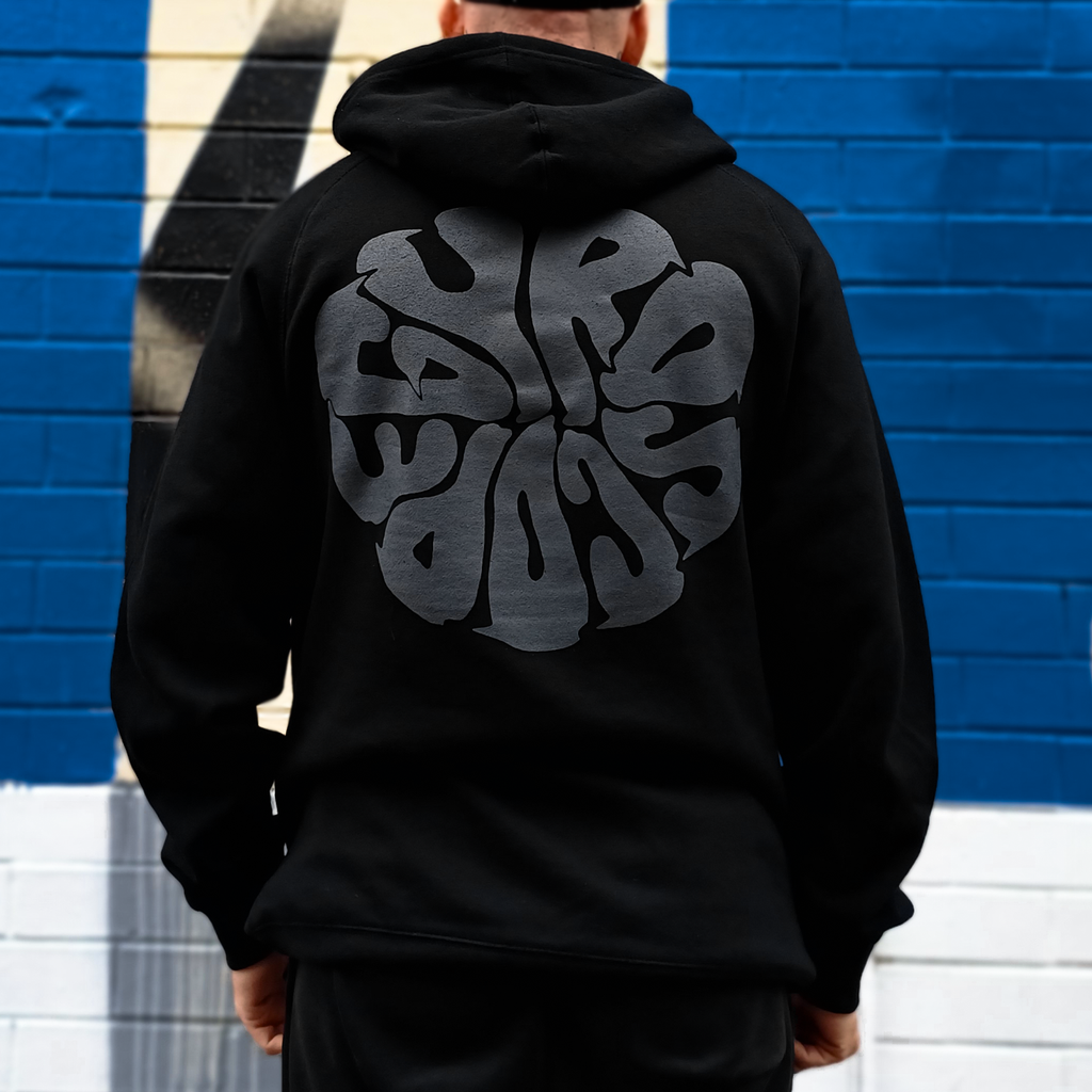 Liquid Logo Hoodie (Black w/ Charcoal) T-Shirts, Sweatshirt | CoreVibeTees.com (Image 3)