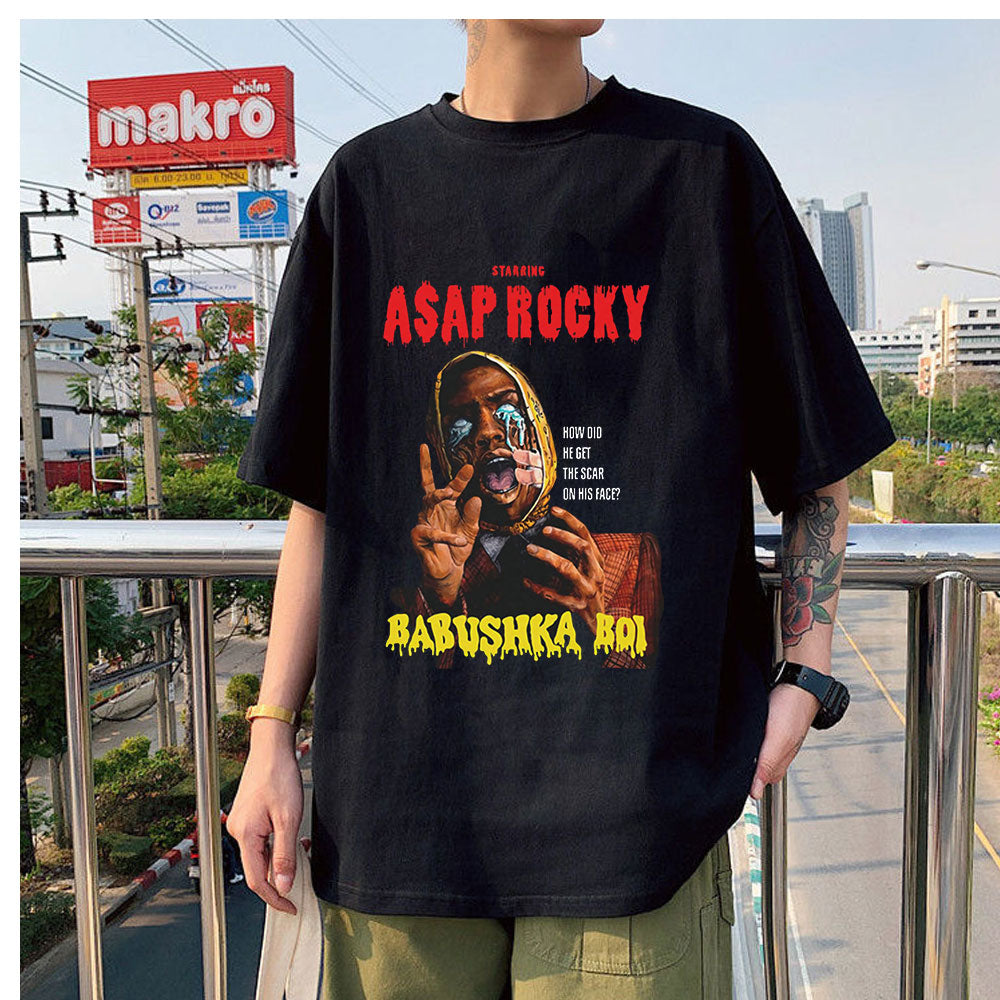 Asap Rocky Graphic Printed T shirt Oversized Unisex Hoodie, Sweatshirt | CoreVibeTees.com (Image 1)