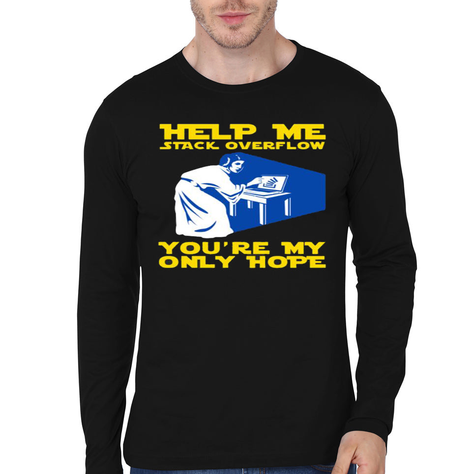 Help Me Stack Overflow Black Full Sleeve T-Shirt Hoodie, Sweatshirt | CoreVibeTees.com