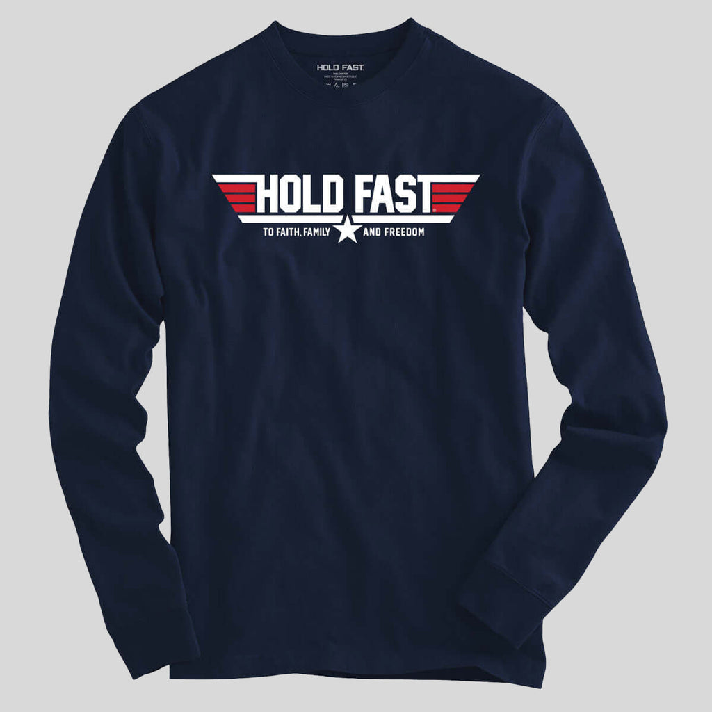 Hold Fast Mens Long Sleeve T-Shirt Soar On Wings Hoodie, Sweatshirt | CoreVibeTees.com (Image 2)