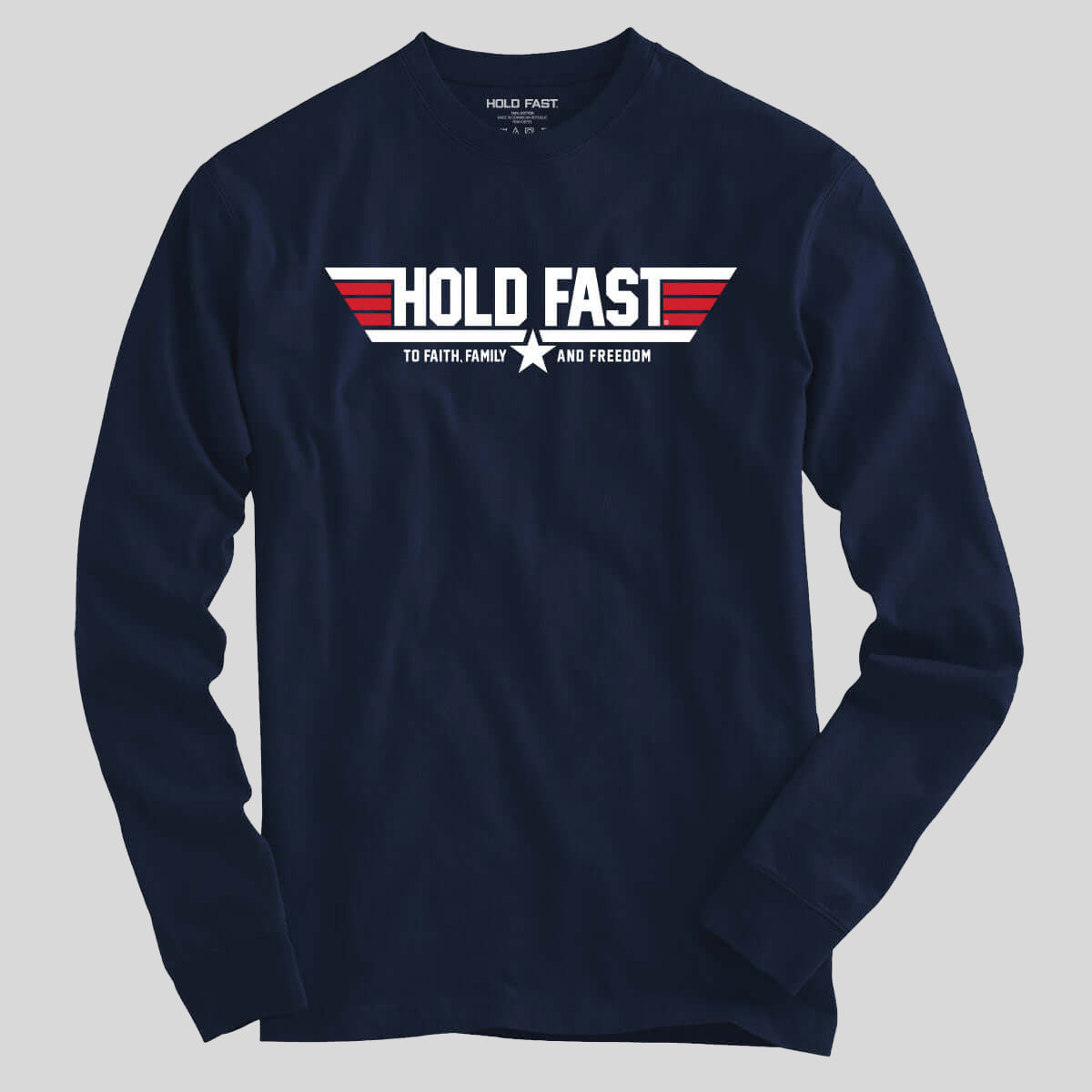Hold Fast Mens Long Sleeve T-Shirt Soar On Wings Hoodie, Sweatshirt | CoreVibeTees.com (Image 2)
