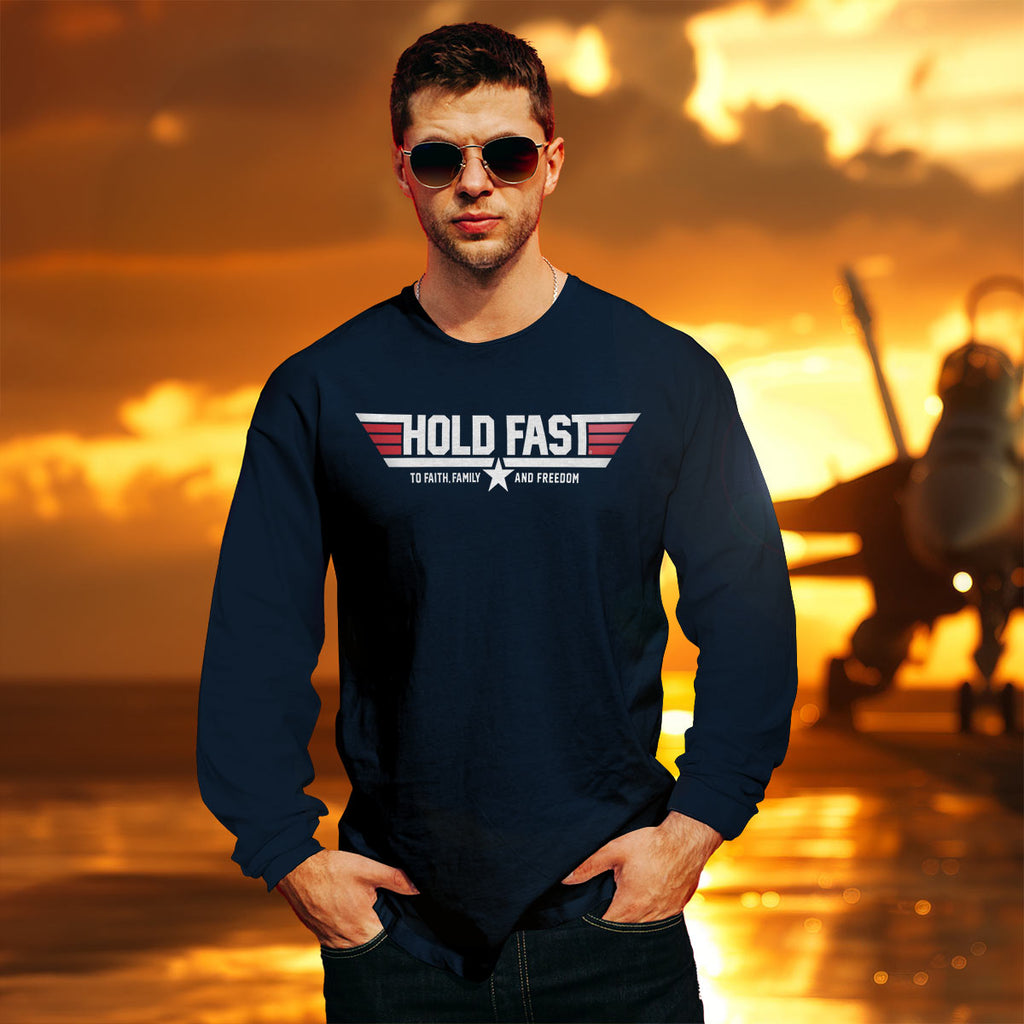 Hold Fast Mens Long Sleeve T-Shirt Soar On Wings Hoodie, Sweatshirt | CoreVibeTees.com (Image 3)