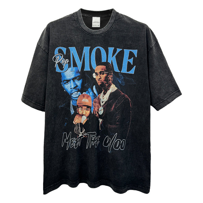 POP SMOKE "MEET THE WOO" PREMIUM TEE 2024 Hoodie, Sweatshirt | CoreVibeTees.com (Image 1)
