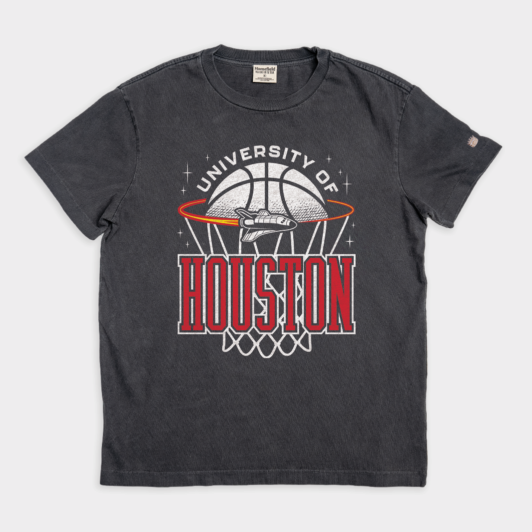 Houston Cougars Basketball Rocket Vintage Heavyweight Tee Style001 Hoodie, Sweatshirt | CoreVibeTees.com (Image 1)
