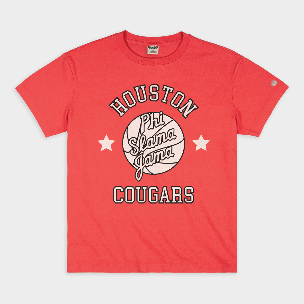 Houston Cougars Phi Slama Jama Vintage Heavyweight Tee Hoodie, Sweatshirt | CoreVibeTees.com (Image 1)