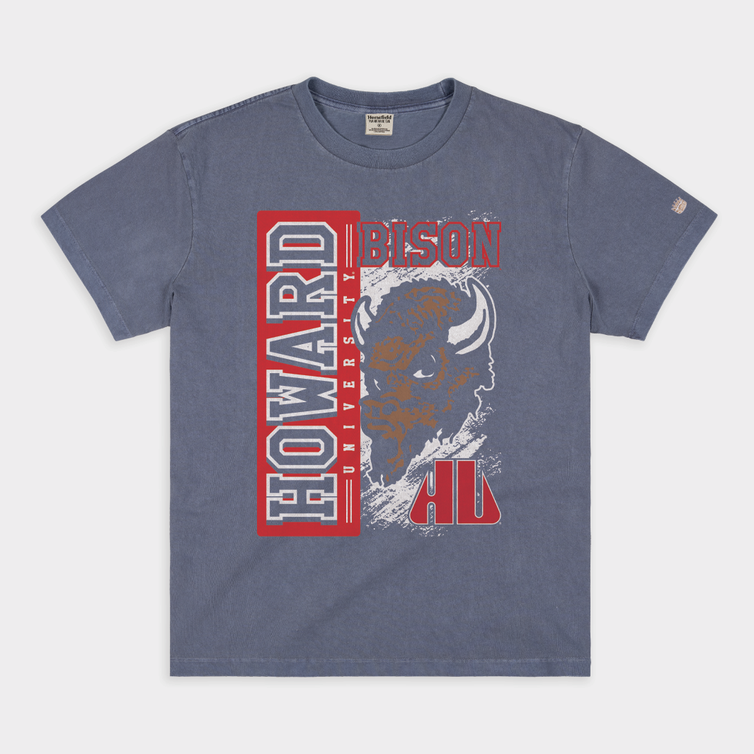 Howard Bison 1980s-Inspired Vintage Heavyweight Tee Hoodie, Sweatshirt | CoreVibeTees.com (Image 1)