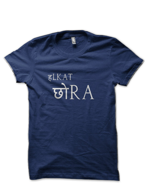 Halkat Chora Hinglish Print Navy Blue T-Shirt Hoodie, Sweatshirt | CoreVibeTees.com