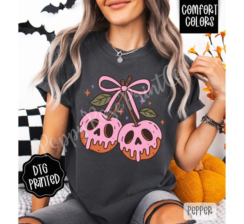 Halloween Cherries Shirt Comfort Colors, Trendy Women's Tshirt