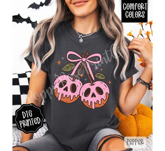 Halloween Cherries Shirt Comfort Colors, Trendy Women's Tshirt
