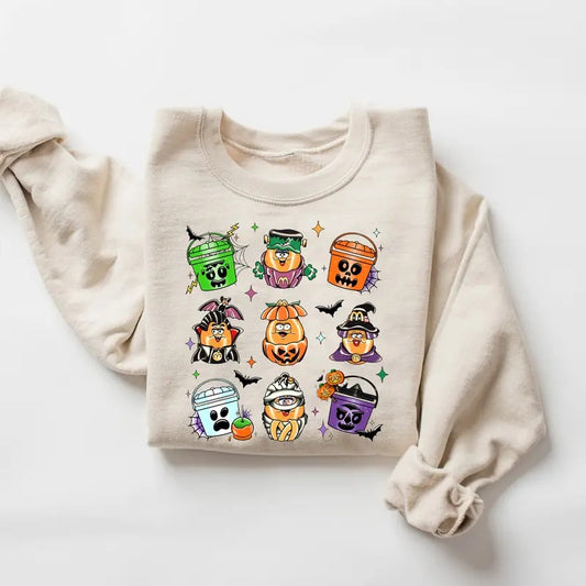 Halloween Chicken Nuggets Sweatshirt, Chicken Halloween Sweater, 90s Retro Halloween Shirt, Spooky Nugget Crewneck, Halloween Coquette SHirt, Happy Meal Boo Bucket Shirt, Halloween Gift Shirt