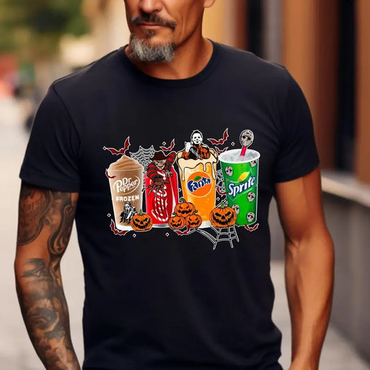Halloween Dr. Pepper Coke Fanta Sprite T-Shirt, Retro Soda Shirt, Halloween Party