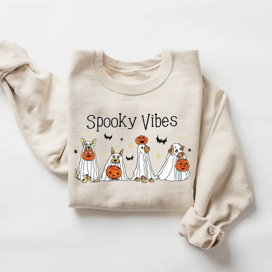 Halloween Ghost Dog Sweatshirt, Spooky Season Sweater, Halloween Sweater, Ghost Sweatshirt, Halloween Dog Sweatshirt, Ghost Dog Shirt, 2024 Halloween Gift