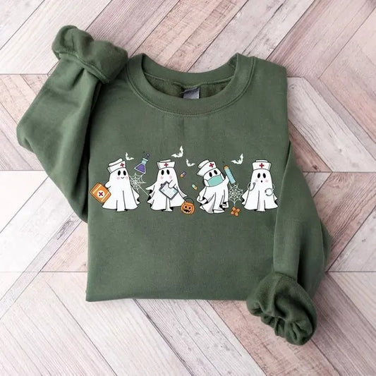 Halloween Nurse Sweatshirt, Nurse Shirt, Halloween Nursing Sweatshirt, Cute Nurse Sweatshirt, Nursing Student Hoodie, Er Nurse T-Shirt