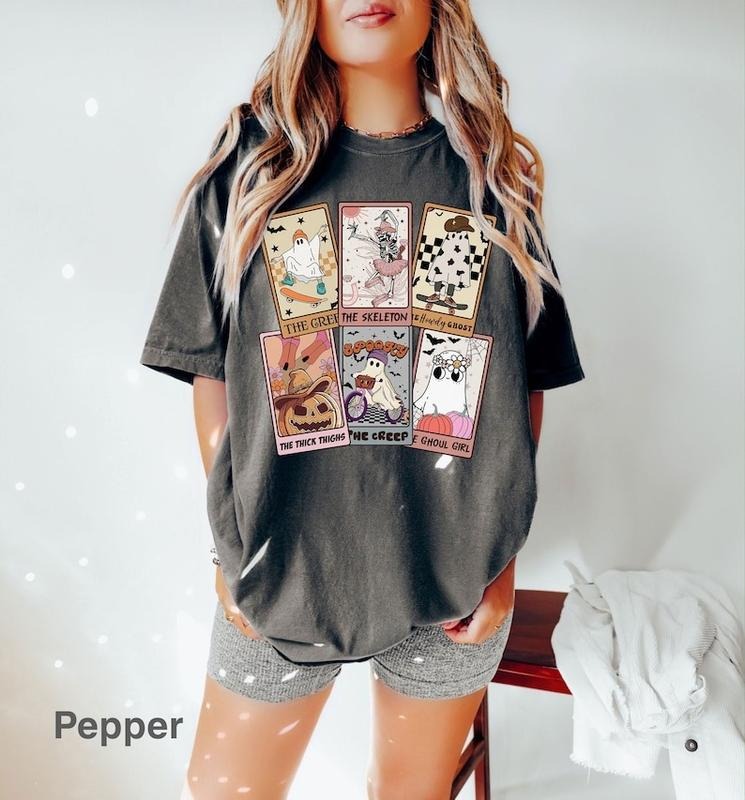 Halloween ghost tarrot card t-shirt, Retro Halloween Shirt, ghost Halloween Shirt, iprintasty halloween, Retro Spooky shirt
