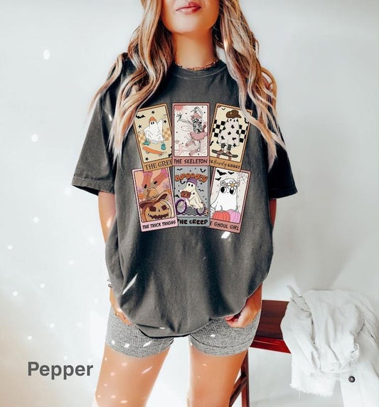 Halloween ghost tarrot card t-shirt, Retro Halloween Shirt, ghost Halloween Shirt, iprintasty halloween, Retro Spooky shirt