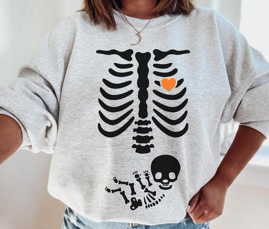 Halloween pregnancy announcement sweatshirt halloween maternity shirt halloween pregnancy shirt halloween skeleton shirt pregnancy shirt