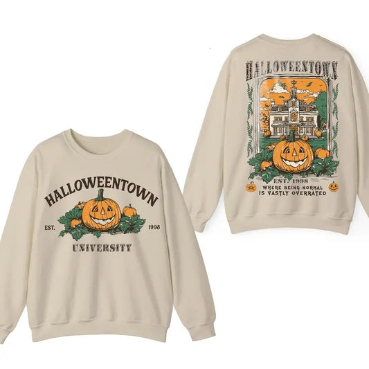 Halloweentown Est 1998 Back and Front Sweatshirt, Retro Halloween Town Crewneck Sweater Halloweentown University Halloween Fall Sweatshirt