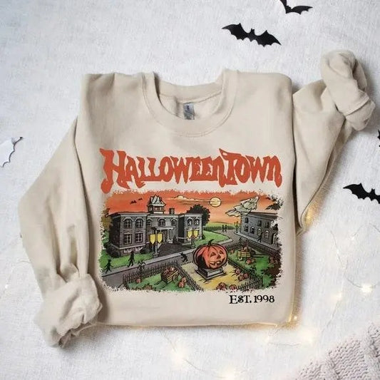 Halloweentown Est 1998 Sweatshirt - Shirt- Hoodie, Halloweentown University, Retro Halloweentown Sweatshirt, Fall Sweatshirt, Halloween Sweatshirt, Funny Halloween Shirt, Halloween for women, Full Color, For Men, For Women, Casual, Tee Print