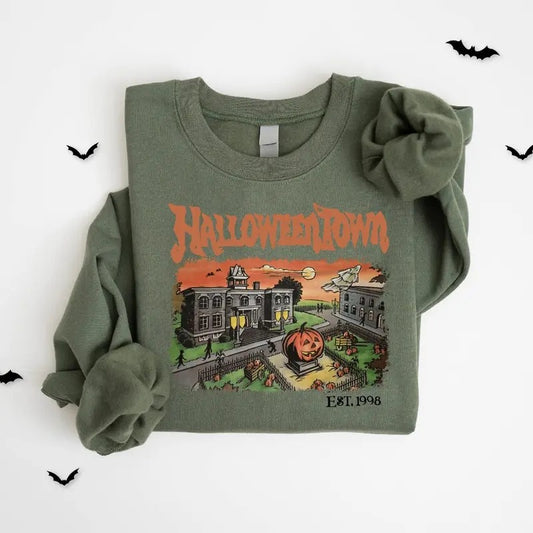 Halloweentown Est 1998 Sweatshirt, Halloweentown University, Retro Halloweentown Sweatshirt, Fall Sweatshirt Cotton Sweaters