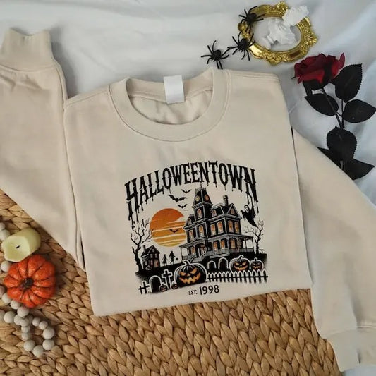 Halloweentown Est 1998 Sweatshirt, Halloweentown University, Retro Halloweentown Sweatshirt,, Fall Sweatshirt, Halloween Sweatshirt, Full Color, For Men, For Women, Classic Fashion, Full Sizes, Tee Print