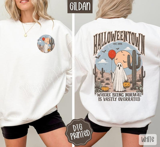 Halloweentown Front & Back Sweatshirt, Trendy Women's Crewneck