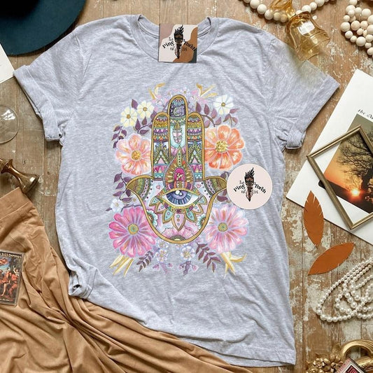 Hamsa Retro Evil Eye T-shirt, Retro hamsa T-shirt, Hamsa Hand T-shirt, Mystical Hand of Fatima hands T-shirt, Hamsa evil eye T-shirt