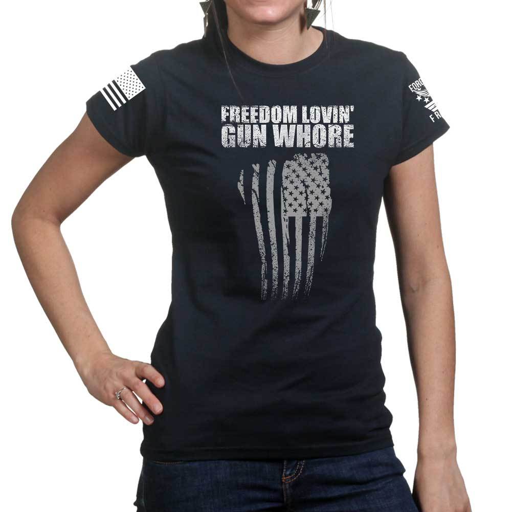 Freedom Lovin' Gun Whore Ladies T-shirt Style001 Hoodie, Sweatshirt | CoreVibeTees.com (Image 2)