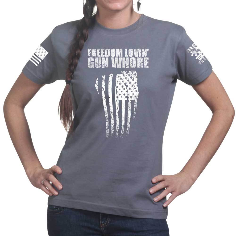 Freedom Lovin' Gun Whore Ladies T-shirt Style001 Hoodie, Sweatshirt | CoreVibeTees.com (Image 3)