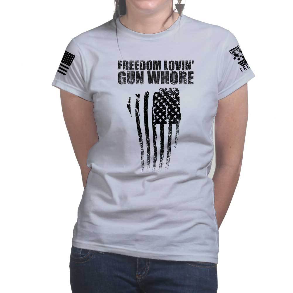 Freedom Lovin' Gun Whore Ladies T-shirt Style001 Hoodie, Sweatshirt | CoreVibeTees.com (Image 4)
