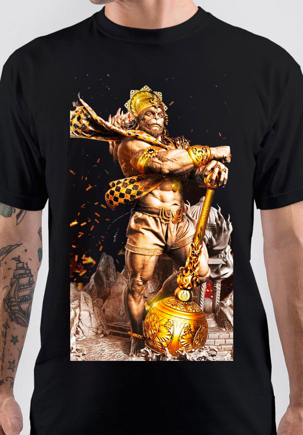 Hanuman Black T-Shirt Style001 Hoodie, Sweatshirt | CoreVibeTees.com
