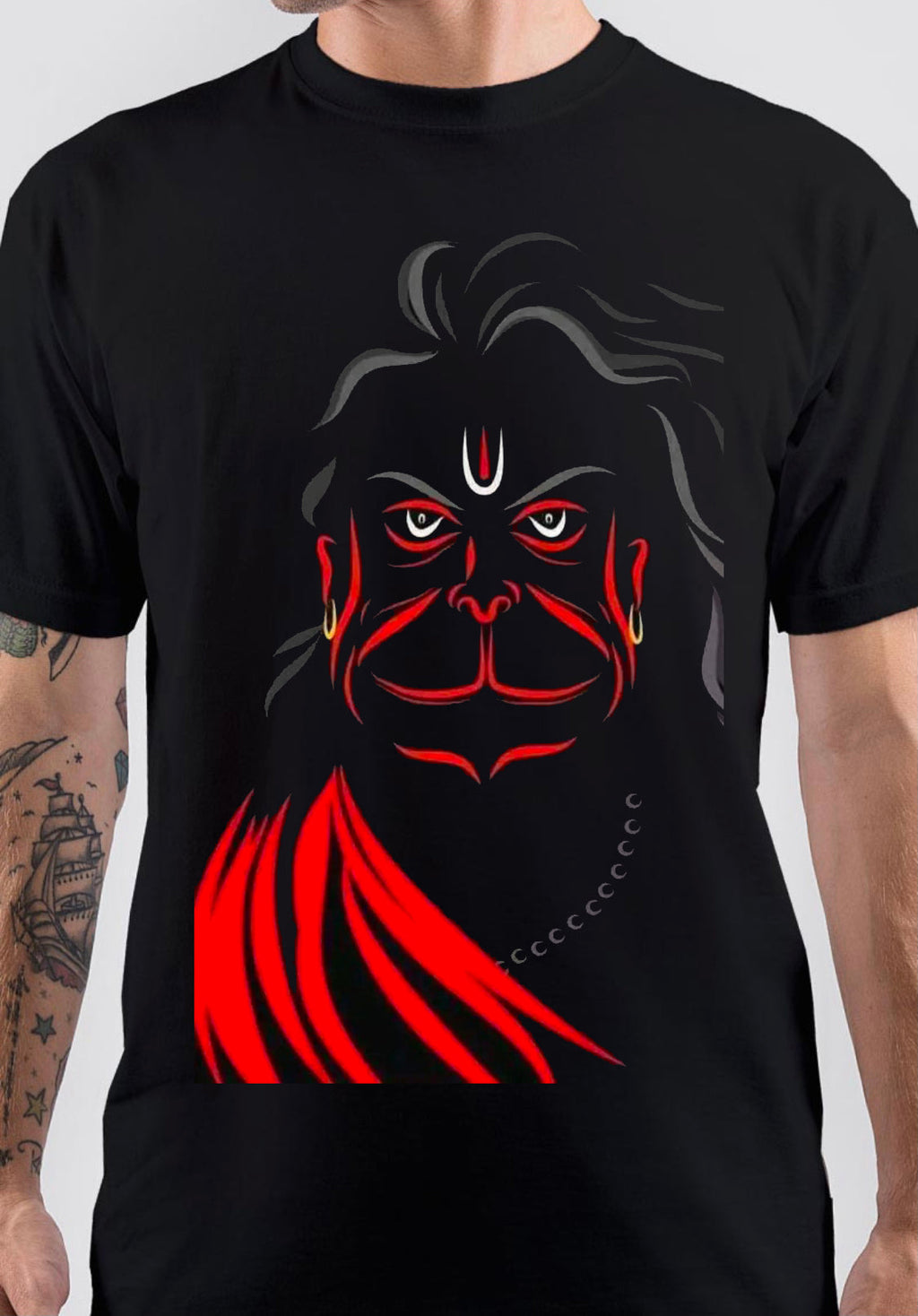 Hanuman Black T-Shirt Hoodie, Sweatshirt | CoreVibeTees.com