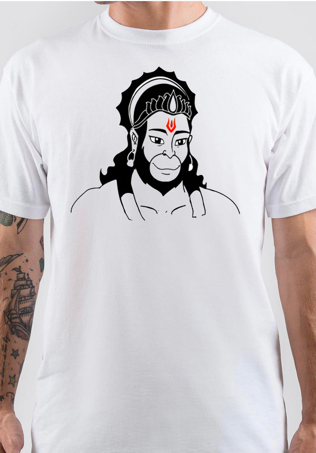 Hanuman White T-Shirt Hoodie, Sweatshirt | CoreVibeTees.com