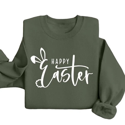 Happy Easter Sweatshirt, Womens Easter Shirt, Rabbit Sweatshirt, Bunny Sweatshirt, Funny Easter Sweater, Easter Gift, Cute Easter Shirt