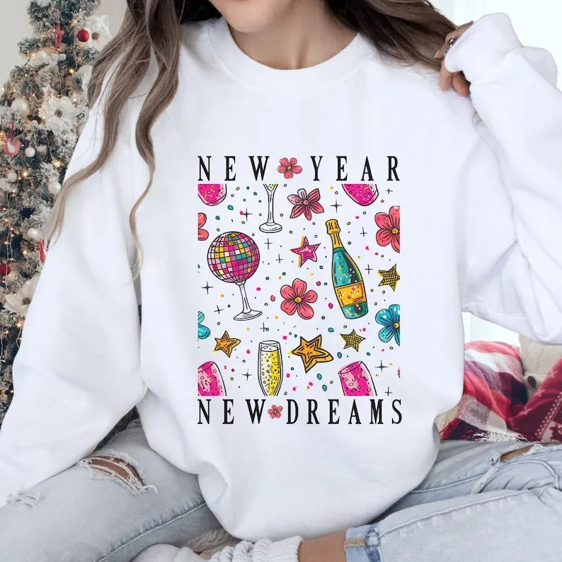 Happy New Year Shirt, New Year 2025 Shirt, New Year New Dreams Shirt, Hello 2025 Shirt, 2025 Party Shirt, 2025 Tee, Gift For Her, Gift For Him
