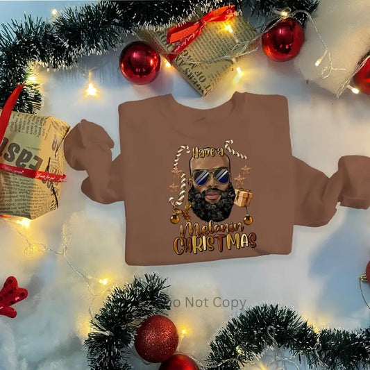 Have A Melanin Christmas Guy DTF Transfer ONLY - This is NOT a T Shirt