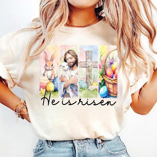 He is Risen T-shirt, Retro Easter, Matthew 28:6, Christian Jesus, Bible Verse