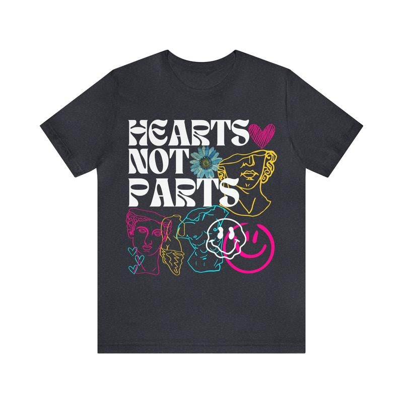 Hearts Not Parts T Shirt Hoodie Sweater Pansexual Shirt Pansexual Pride Subtle Pansexual Shir Discreet Pansexual Queer...