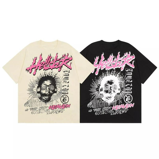 Hell Studios star Heaven Sounds Like Short Sleeve Tee Shirt 2 Color Cotton Menswear Top Decoration