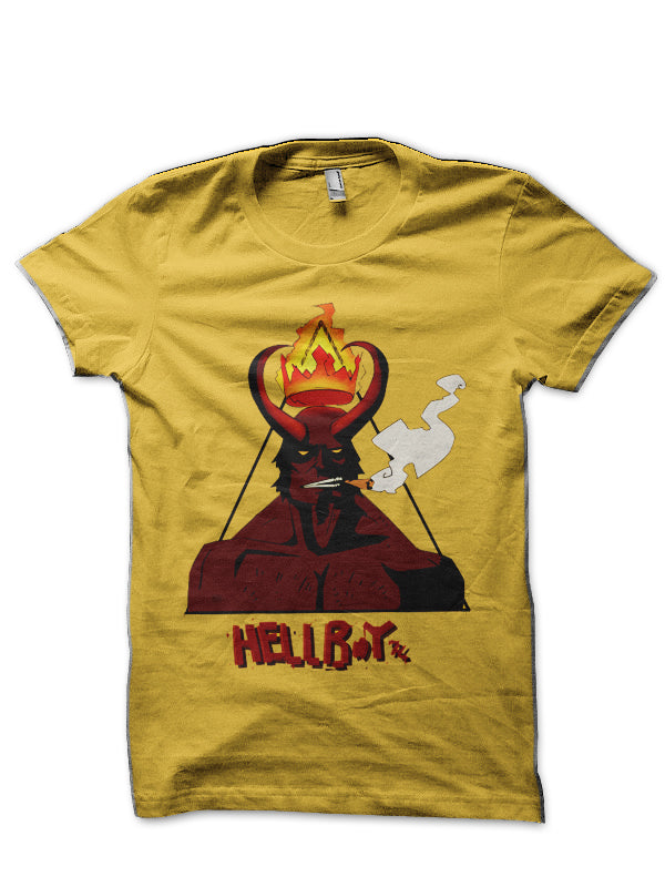 Hell Boy Yellow Half Sleeve T-Shirt Hoodie, Sweatshirt | CoreVibeTees.com