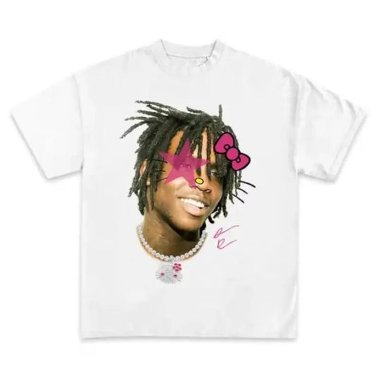 Hello Chief Kity Graphic Shirt, Unisex Merch Tee, Retro Style Streetwear, Fan Apparel, Hip-Hop Style, Menswear Womenswear Top Crewneck Tropical